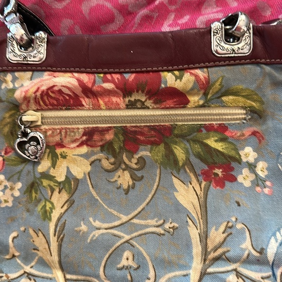 Brighton Jodi Reversible Wine Leather and Romantic French Toile Canvas Mini Bag - Picture 15 of 15